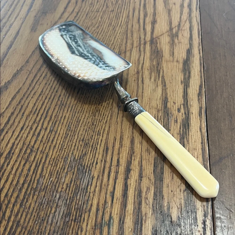 Vintage Silver and Cream crumb scraper